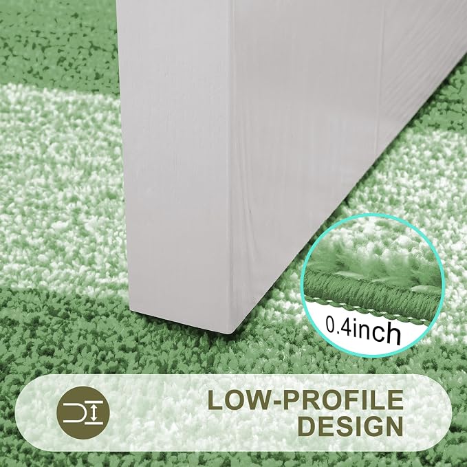 Kitinjoy Indoor Outdoor Door Mat, 59x36 Non-Slip Absorbent Dirt Trapper, Low-Profile Washable Inside Entrance Front Floor Mat, Sturdy Soft Entry Doormats for Entryway, Sage Green