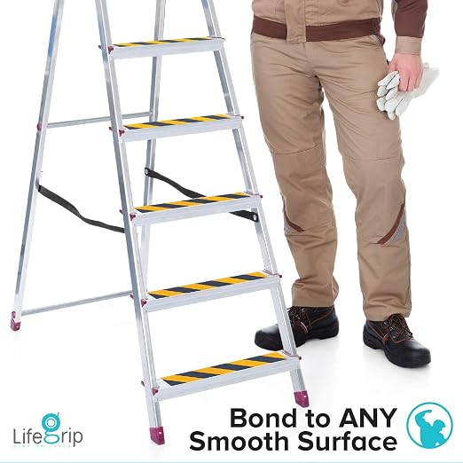 LifeGrip Anti Slip Traction Tape, 2 Inch x 60 Foot, Best Grip, Friction, Abrasive Adhesive for Stairs, Tread Step, Indoor, Outdoor, Caution Yellow/Black