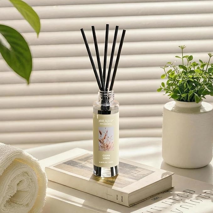 Airkeep Reed Diffuser Oil Refill/Clean Linen/3.38 oz/1 Pack/Air Freshener & Aromatherapy Essential Oil Blend for Home Fragrance – Scented Refill Oil for Bathroom, Bedroom & Home Decor