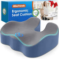 BlissTrends Seat Cushion,Thick Memory Foam Cushions for Office Chair, Car Seat, Airplane, Relieving Pressure Tailbone Sciatica Back Pain for Office Workers, Car Drivers 4.7in Thick Dark Grey&Blue