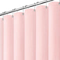 Dynamene Pink Fabric Shower Curtain - Waffle Weave Textured Heavy Duty Cloth Shower Curtains for Bathroom, 256GSM Hotel Luxury Weighted Bath Curtain Set with 12 Hooks,72x72, Pink
