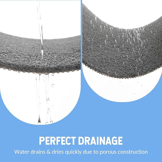 Hargiis Non-Slip Bathtub Mat, Anti Slip Shower Mat, Fast Drying Bathtub Mats, Foot Scrubber Mat, Anti Slip Mat for Tub, Floor, Bathroom, Kitchen, Home, Hotel (Grey 36"×24")