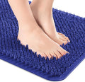 OTHWAY Non Slip Grassy Bathtub Mat : 25.6X13.4 Inches Sturdy But Soft Bath Mat_Quick Drain Shower Floor Mat with Soft Bristles for Scrubbing Feet (Navy Blue)