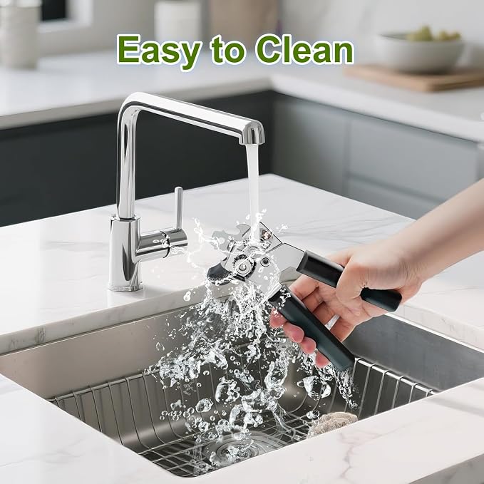 1 Pcs Heavy Duty Stainless Steel Manual Can Opener – COKORA Smooth Edge Can/Bottle Opener with Anti-Slip Comfort Handle, Easy Turn for Seniors & Kitchen Use