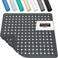 HITSLAM Shower Mat Anti Slip, Square Bath Mat for Tub Non Slip with Suction Cups and Drain Holes, 21x21 Inch Bathroom Shower Stall Floor Mat, Machine Washable, Soft on Feet, Dark Grey
