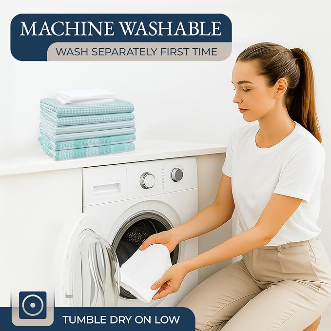 LANE LINEN Kitchen Towels and Dishcloths Sets - 20Pc Kitchen Towel Set, 350 Degree Heat Resistant Oven Mitts & Pot Holder, Reusable Absorbent Dish Cloths for Washing Dishes - Aqua