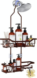 Upgraded Extended Length Shower Organizer with Hooks, Rustproof Shampoo Soap Holder, Large Hanging Bathroom Caddy