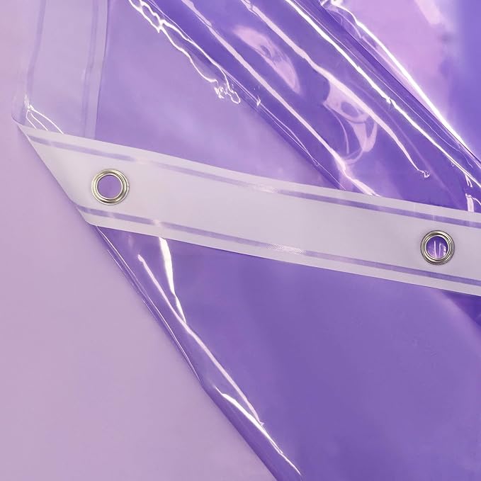 Barossa Design Extra Long Shower Curtain Liner with 3 Magnets - 72" x 84" XL, Waterproof PEVA Lightweight Shower Liner for Bathroom, PVC Free, Metal Grommets - Clear Lavender, 72x84
