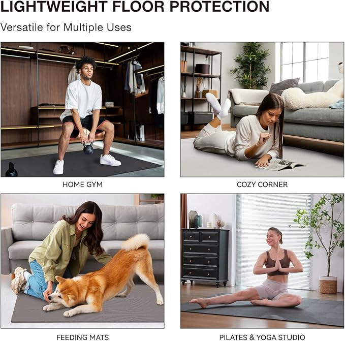 AIRHOP 18 PCS Gym Floor Mat, EVA Foam Puzzle Gym Mat, High-Density Interlocking Foam Floor Tiles for Home Gym, Play Workout Garage Kitchen Flooring 12.6"x12.6"x0.4"