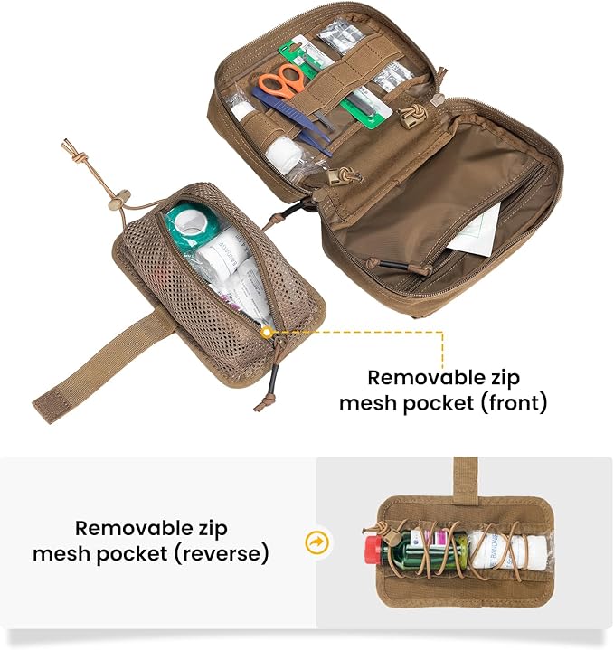 EXCELLENT ELITE SPANKER Tactical First Aid Pouch IFAK Rip Away Molle EMT Pouch Compact Admin Pouch Medical Utility Pouch Emergency Survival Kits for Tactical Vest,Backpack