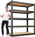 71"H x 35"W Heavy Duty Garage Shelving, 5-Tier Adjustable Metal Storage Shelves, Utility Steel Storage Rack for Garage, Warehouse, Pantry, Basement, Industrial & Workshop Organization,15.7"D