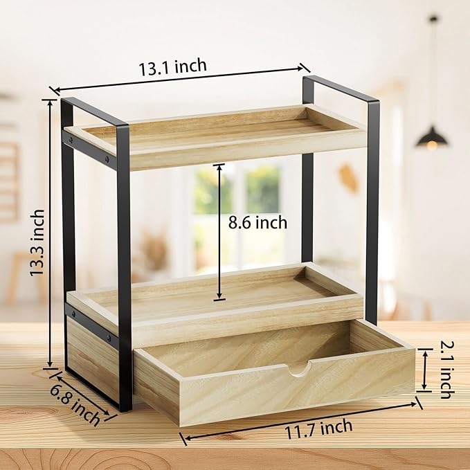 Boulphia 2-Tier Bathroom Organizer (Brown - New)