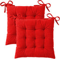 HLOVME Corduroy Chair Cushion with Ties Ultra Soft Warm Floor Cushion for Kids Reading Nook Comfortable Square Seat Cushion for Adult 15.7”x15.7”, Khaki