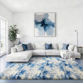 Ophanie 6x9 Blue and Gray Area Rugs for Living Room, Large Navy Grey White Fluffy Shag Fuzzy Plush Soft Carpets, Floor Shaggy Rugs for Bedroom, Carpet for Kids Boys Dorm Nursery Home Decor Aesthetic
