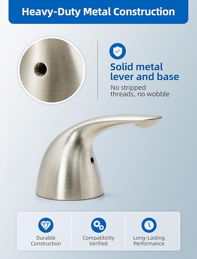 RP48717 Shower Handle Kit Replacement for Delta 13 14 1300 1400 Series, Shower Knob Replacement, Brushed Nickel Lever