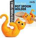 Orange Cat Spoon Rest for Stove Top – Silicone Pot Clip Utensil Holder & Lid Lifter – Funny Kitchen Gadget, Unique Orange Tabby Cat Gifts for Women – 3" x 2.5"