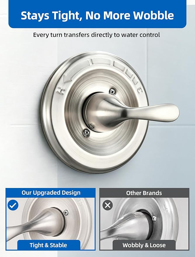RP48717 Shower Handle Kit Replacement for Delta 13 14 1300 1400 Series, Shower Knob Replacement, Brushed Nickel Lever