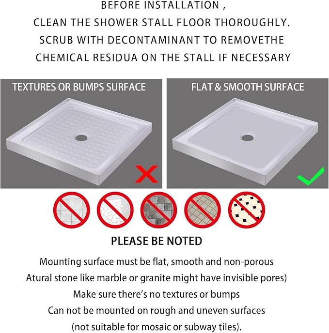 Yimobra Square Shower Floor Mat Non Slip, 21"X21" Machine Washable Bath Tub Mat, Soft on Feet, Bathmat with Drain Holes and Suction Cups, Fast Draining, Clear Blue