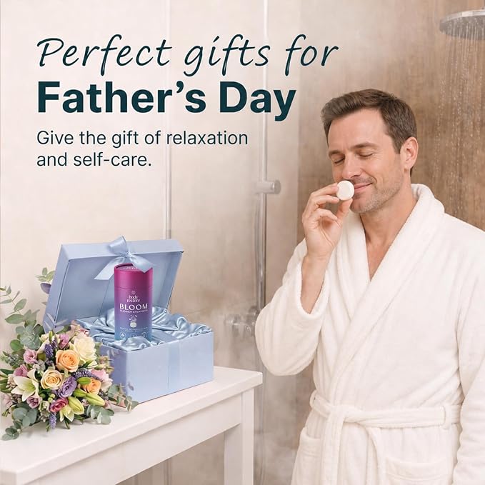 Body Restore Shower Steamers Aromatherapy 6 Pack – Fathers Day Gift for Dad, Birthday Gifts for Women & Men, Spa Stress Relief & Relaxation Self Care Gifts – Premium Bloom Essential Oil Tablets