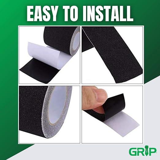 GRIP Anti Slip Tape - 80 Grit High Traction Non-Slip Tape for Stairs, Ramps, Floors, Indoor/Outdoor Use, Easy Cut & Apply, Durable for Heavy Traffic Areas (2" x 34')