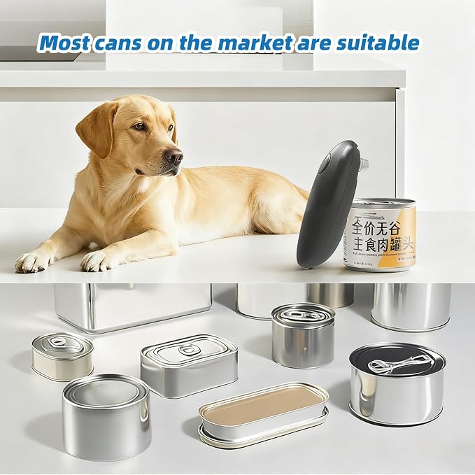 YFL Automatic Electric Can Opener: Battery Operated One Touch Hands Free Smooth Edge - Easy Open Cans, Cat & Dog Food for Seniors & Arthritis Sufferers