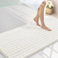 Smiry Bathroom Rugs Mat 59x24, Extra Soft Absorbent Chenille Bath Rugs, Non Slip Rubber Backing Machine Washable Quick Dry Bath Mats for Bathroom Floor, Tub, Shower, Home Decor Accessories, Ivory