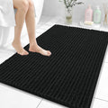 OLANLY Bathroom Rug Mat 40x32, Thick Soft and Absorbent Chenille Bath Mat, Non-Slip Rubber Backing, Machine Washable Quick Dry Bath Rugs for Tub Shower Floor, Home Decor Accessories, Black
