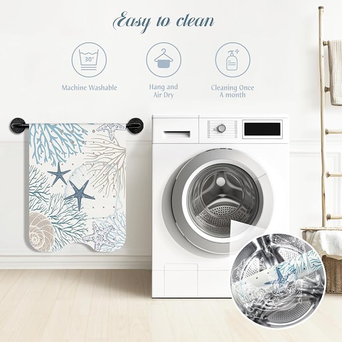 SHUCHING Starfish Coral Bath Mat for Tub Non Slip-40 X 16Inch, Bathtub Mat Anti Slip, Long Shower Mat for Bathroom Mold Free, Machine Washable