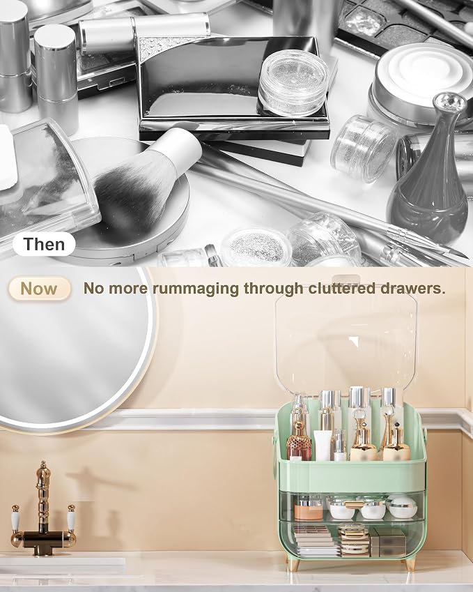 Anylady Makeup Organizer Countertop, Skincare Holder Bathroom Counter Organizer, Storage Box Cosmetic Display Cases, Teen Girl Gifts Make up Organizers for Vanity, Dresser