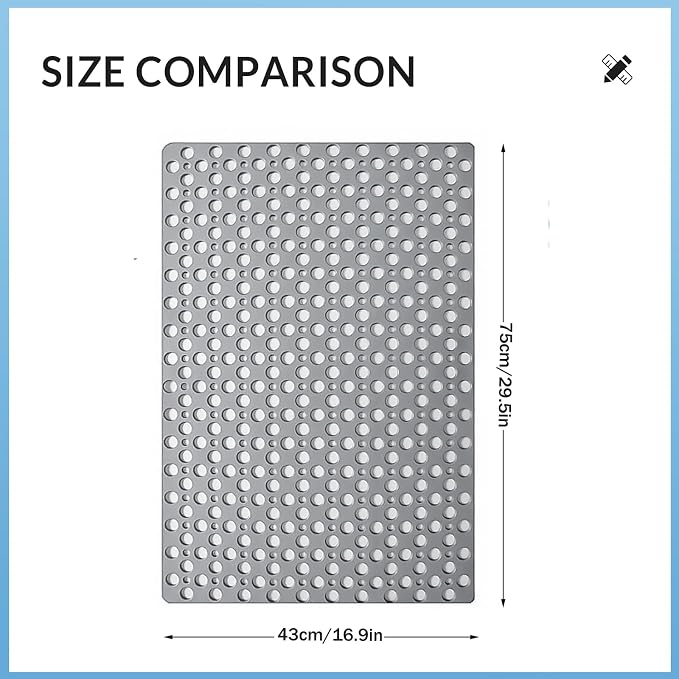 Non Slip Bathtub and Shower Mat, 30x17 in (75x43 cm), Soft Bath Tub Mat with Suction Cups and Bigger Drain Holes, Machine Washable & Quick Easy Dry, Non Slip Bath Mats for Inside Shower, Gray