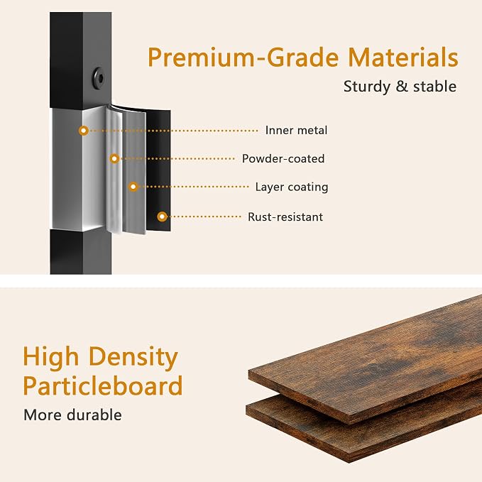 Gewudraw 4-Tier Narrow Ladder Shelf with Drawer, Bathroom Table Stand for Small Space, Narrow Bathroom Standing Shelves with Storage for Living Room Bedroom Kitchen, Organizer Shelf, Rustic Brown