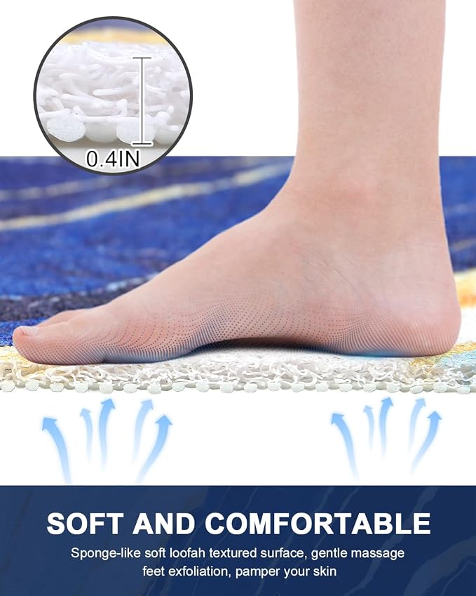 Square Shower Mat, 32x32 Inch Extra Large Non Slip Shower Mats for Inside Shower, Soft PVC Loofah Shower Mat Anti Slip Quick Drying, Shower Stall Mats for Home, Holtel, Bathroom