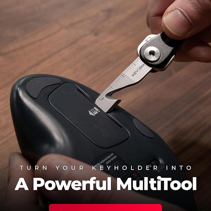 KeySmart MultiTool - 5-in-1 Multi-Purpose Keychain Tool with Box Opener, Ruler, Pry Bar, Phillips and Flat Head Screwdriver - EDC Gear Mini Multitool, and Keychain Accessories