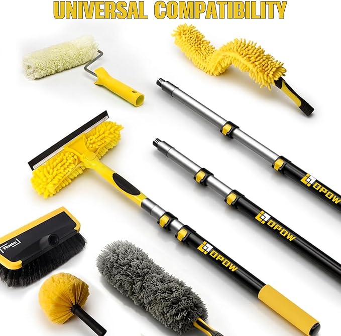 1.5-3ft Compact Paint Extension Pole - Perfect for Indoor Touch-ups & Window Cleaning - Lightweight Aluminum with Universal Thread - Quick Setup for Small Projects