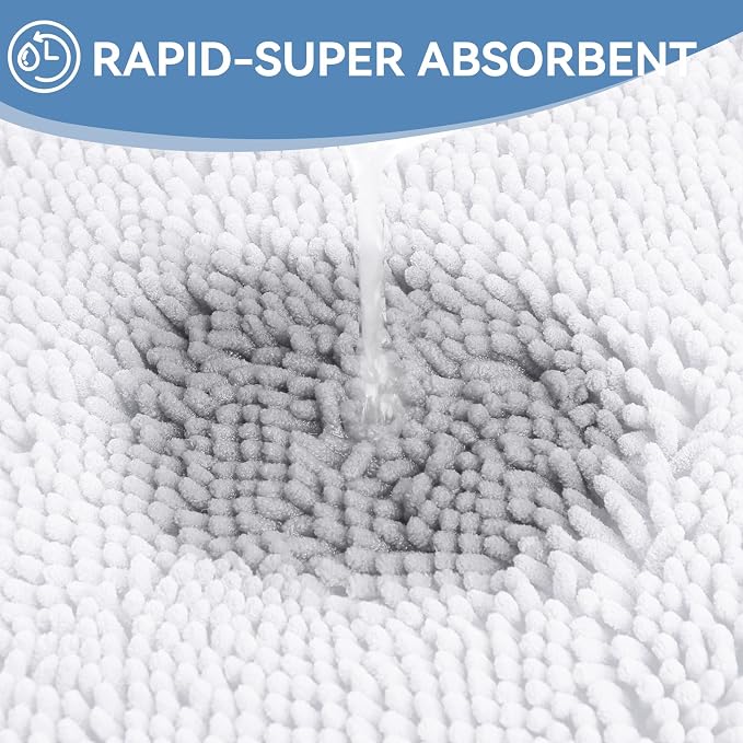 Bcoimo Bathroom Rugs 24x17, Bath Mats for Bathroom Non Slip with Rubber Backing,High Absorbent Microfiber Bath Rugs Quick Drying, Machine Washable, Durable Decor