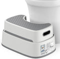 MR.SIGA Toilet Stool Squat Adult, Bathroom Stool Heavy Duty, Anti Slip Toilet Step for Bathroom, Toddler Step Stool for Kids, Off-White & Dark Gray