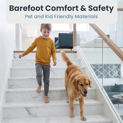 PELEGON Anti Slip Tape for Stairs Indoor (12 Stairs) 4"x24" Clear Grip Tape for Wood, Transparent Stair Grips with Roller, Fits Most Stair Surfaces, Non Slip Traction Strip for Seniors, Kids and Pets