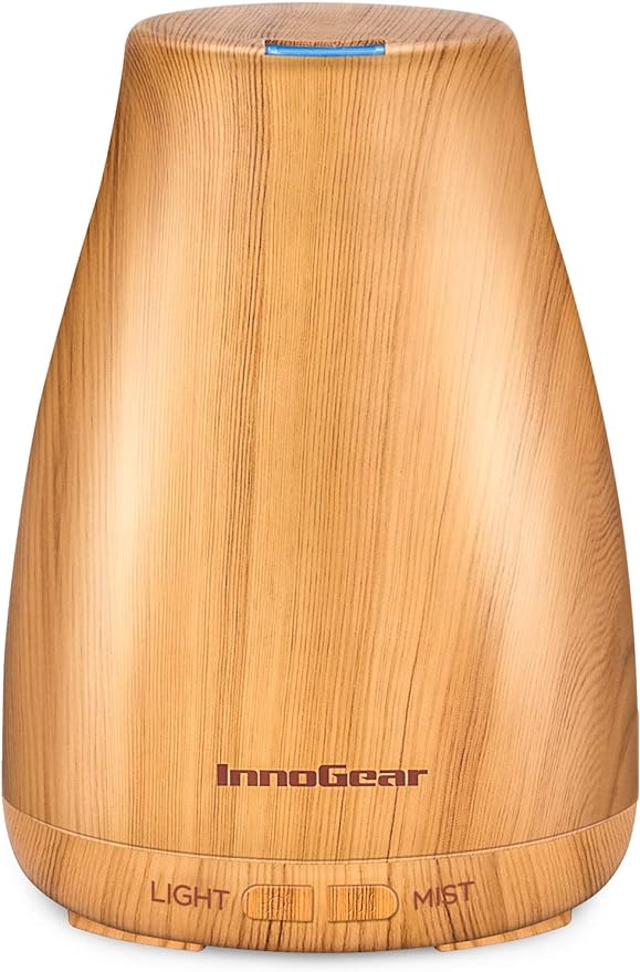 InnoGear Essential Oil Diffuser, Ultrasonic Diffusers for Home Aromatherapy Humidifier for Bedroom Room 7 Colors LED 2 Mist Mode Auto Off, Yellow