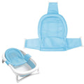 Colorlife Baby Bath Seat Support Net Infant Bathing Seat Support Mat, Adjustable Comfortable Non-Slip Three-Pointed Baby Shower Net Bathtub Sit Up Mesh for Newborn 0-12 Months-Blue(No Bathtub)