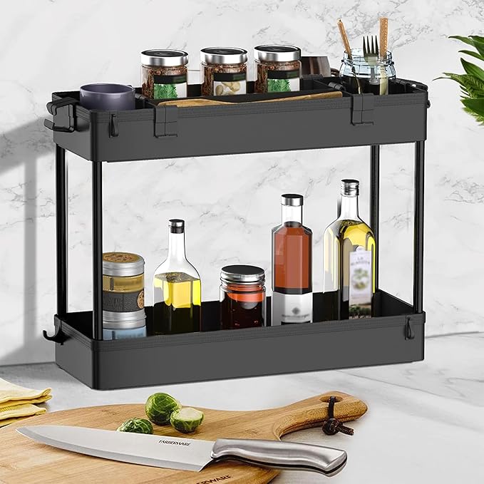 SPACELEAD 2-piece Set Slim Storage Cart 3 Tier,Bathroom Organizer Rolling Utility,Mobile Shelving Unit Slide Out for Office, Kitchen, Laundry Room & Narrow Places