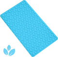 Bathtub Mat Non Slip with Suction Cups - 100% Rubber Bathroom Mat Textured for Bath Tub Shower Safety - Soft on Touch - BPA/PVC Free - Pet Dog Bath Mat - Machine Washable - 16 × 28 Inch（R Blue）