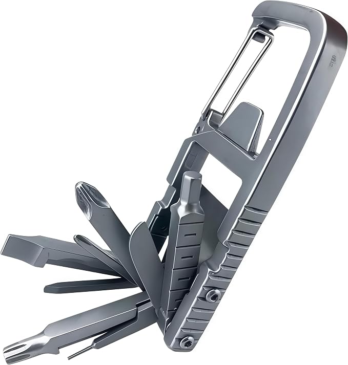 13 in 1 portable keychain mini tool with pointed nose pliers, bottle opener, phone holder, screwdriver, safety buckle, bottle opener, keychain multifunctional tool, suitable for outdoor camping