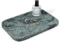 Koville Marble Tray, 12"x8" Marble Vanity Tray for Countertop Bathroom Kitchen Dresser, Decorative Catchall Trays for Perfume Jewelry, Rectangular Stone Serving Tray(Green)