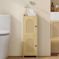 Hzuaneri Bathroom Storage Cabinet, Small Corner Floor Cabinet with 2 Doors and Adjustable Shelf, Narrow Toilet Paper Cabinets, Bathroom Organizer for Small Spaces, 7.9" D x 9.8" W x 29.5"Rattan Yellow