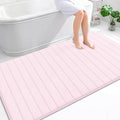OLANLY Memory Foam Bath Mat 70x46, Super Soft Absorbent Bathroom Rugs, Quick Dry, Machine Washable Shower Floor Rugs, Bathmat Carpet, Bathroom Home Decor Accessories, Pink