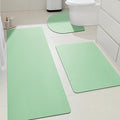 ACCUMTEK Non Slip Bath Mat, Thin Bathroom Rugs Fit Under Door, Quick Dry Bath Mats, Machine Washable Bath Rugs for Bathroom, Bathtub & Kitchen, Bathtub, Sage Green/Solid/3 Piece