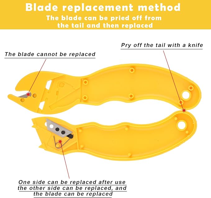 Dual Blade Universal Package Opener with 10 Pcs Stainless Steel Blade Replacement, Safety Box Cutter Utility Knife Set for Tape Splitter, Cartons, Cardboard, Wrap