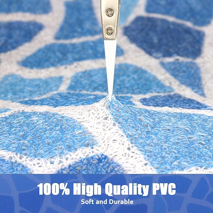 Shower Mat Non-Slip, 24x24 Inch, Soft Comfort Bath Mat with Drainage Holes, PVC Loofah Massage Bathmat for Shower,Tub,Bathroom,Wet Areas, Quick Drying