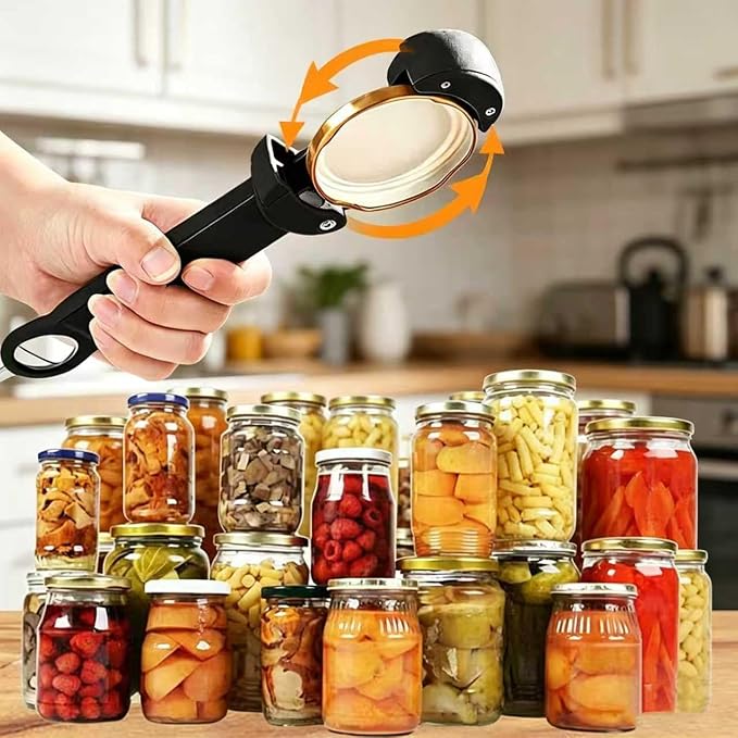 Multifunctional Retractable Bottle & Jar Opener, Magnetic adjustable Jar Opener & Bottle Opener for Arthritis, Weak Hands, Easy-Grip Kitchen Lid Opener Gadgets