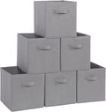 Storage Cubes - STORAGE MANIAC, 11 Inch Collapsible Storage Bins with Handles, 6 Pack Fabric Foldable Bins for Organization, Durable Storage Bins for Closet, Shelves, Offices, Toys, Grey